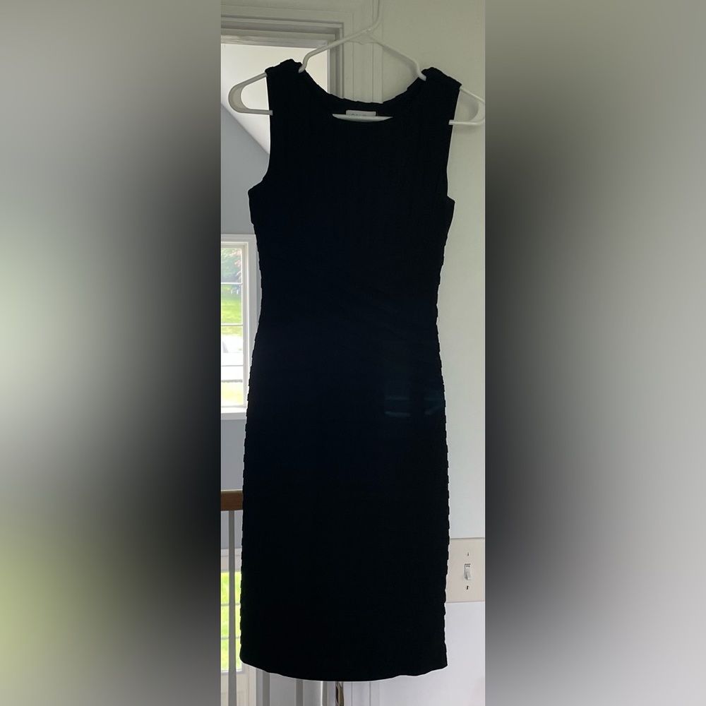 Calvin Klein Size 2 Women's Black Ruffle Dress
